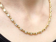 18ct Yellow Gold Multi Diamond Necklace for Sale Wearing 