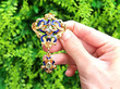 Victorian Enamel Brooch with Diamonds outside