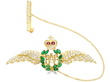 Gold RAF Wings Brooch with Emeralds for Sale