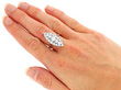 Vintage Marquise Shaped Diamond Cluster Ring Wearing 