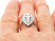 Vintage Marquise Shaped Diamond Cluster Ring Wearing 