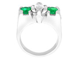 Vintage Marquise Diamond and Emerald Ring for Sale