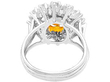 Vintage Citrine Cluster Ring in Platinum for Sale 