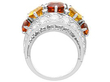 1950s 5 Stone Citrine Ring with Diamonds