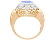 18ct Gold Ceylon Sapphire and Diamond Ring Vintage