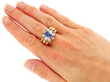 18ct Gold Ceylon Sapphire and Diamond Ring Wearing 