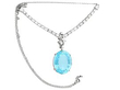Diamond Necklace with Aquamarine Pendant in platinum
