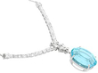 platinum Diamond Necklace with Aquamarine Pendant