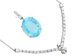 Diamond Necklace with Aquamarine Pendant detached