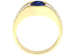 Vintage Blue Sapphire Ring with Diamonds