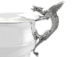 sterling silver trophy cup on plinth handle detail