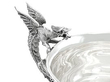 sterling silver trophy cup on plinth detail
