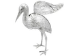 Large Antique Silver Stork Sugar Box Wings Open