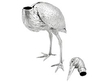 Large Antique Silver Stork Sugar Box Open