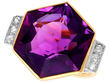 Hexagonal Cut Amethyst Ring in Gold 