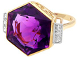 Hexagonal Cut Amethyst Ring in Gold for Sale