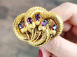 garnet gold brooch 