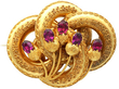 Antique Garnet Brooch in Gold for Sale