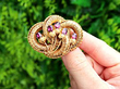Antique Garnet Brooch in Gold for Sale Outside
