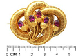 Antique Garnet Brooch in Gold for Sale Size