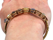 Antique Gold and Gemstone Bangle for Sale wearing