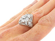 1920's Art Deco Diamond Ring in Platinum for Sale Wearing