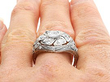 Wearing 1920's Art Deco Diamond Ring in Platinum for Sale