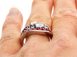 Wearing Retro Ruby and Diamond Ring for Sale