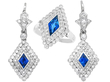 lozenge cut sapphire earrings with diamonds
