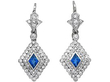 lozenge cut sapphire earrings with diamonds