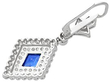 lozenge cut sapphire earrings with diamonds reverse