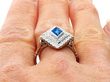 lozenge cut sapphire earrings with diamonds
