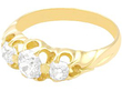 Victorian trilogy ring in yellow gold for sale 3/4 view
