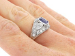 Sapphire and Diamond Ring Platinum on finger