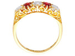 Antique Ruby and Diamond Five Stone Ring
