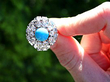 White Gold Diamond and Turquoise Ring for Sale UK
