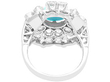 1920s White Gold Diamond and Turquoise Ring for Sale
