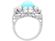 White Gold Diamond and Turquoise Ring for Sale Antique