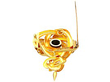 Open Gold Antique Tassel Brooch with Garnets