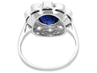 Vintage 1950s Blue Sapphire Ring in White Gold back
