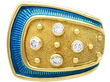 De Vroomen Diamond Earrings with Enamel