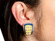 De Vroomen Diamond Earrings with Enamel Wearing