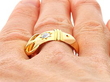 Gold Buckle Ring with Diamond Wearing