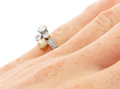 1920s Single Pearl Ring with Diamonds for Sale Wearing 