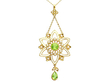 Pearl Peridot Pendant in Yellow Gold for Sale