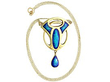Art Nouveau Enamel Pendant in Gold