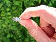 Round Solitaire with Baguettes in White Gold