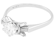 Round Solitaire with Baguettes in White Gold