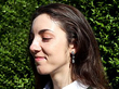 Victorian Diamond Drop Earrings in White Gold Wearing 