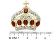 Vintage Crown Brooch in Gold